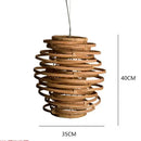GobekUsa Bamboo Birdnest Pendant Light for Dining Room, Handmade Wicker Lamp for Kitchen Bar & Living Room