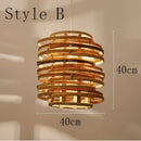 GobekUsa Bamboo Birdnest Pendant Light for Dining Room, Handmade Wicker Lamp for Kitchen Bar & Living Room