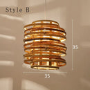 GobekUsa Bamboo Birdnest Pendant Light for Dining Room, Handmade Wicker Lamp for Kitchen Bar & Living Room
