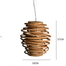 GobekUsa Bamboo Birdnest Pendant Light for Dining Room, Handmade Wicker Lamp for Kitchen Bar & Living Room