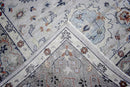Ivory Silver Distressed Wool Area Rug 8x10 - Hand Knotted Traditional