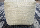 Beige and Gray Modern Chevron Handwoven Viscose Pouf Ottoman Style Floor Cushion