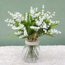 Handmade white bellflower artificial flowers wedding decor bouquet by Decorbites