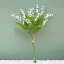 Handmade white bellflower artificial flowers wedding decor bouquet by Decorbites