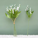 Handmade white bellflower artificial flowers wedding decor bouquet by Decorbites