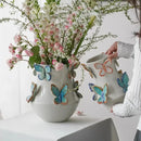 GobekUsa Butterfly Ceramic Vase - Handmade Porcelain Flowerpot Bouquet Arrangement