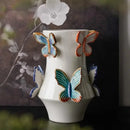 GobekUsa Butterfly Ceramic Vase - Handmade Porcelain Flowerpot Bouquet Arrangement