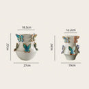 GobekUsa Butterfly Ceramic Vase - Handmade Porcelain Flowerpot Bouquet Arrangement