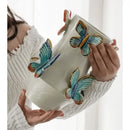 GobekUsa Butterfly Ceramic Vase - Handmade Porcelain Flowerpot Bouquet Arrangement