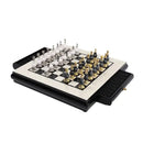 GobekUsa Handmade Wooden Chess Set with Zinc Alloy King & Queen - Plaid Design