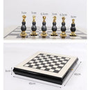 GobekUsa Handmade Wooden Chess Set with Zinc Alloy King & Queen - Plaid Design
