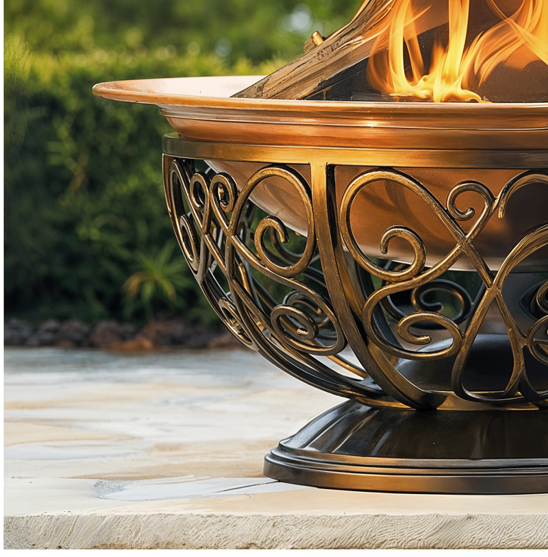 Handmade Wrought Iron Motif Fire Pit