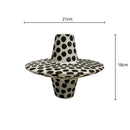 GobekUsa Black White Dots Ceramic Vase Geometric Abstraction Handicraft Floral Accessories