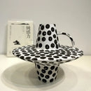 GobekUsa Black White Dots Ceramic Vase Geometric Abstraction Handicraft Floral Accessories
