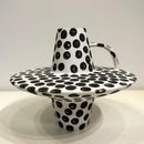 GobekUsa Black White Dots Ceramic Vase Geometric Abstraction Handicraft Floral Accessories