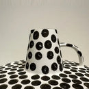 GobekUsa Black White Dots Ceramic Vase Geometric Abstraction Handicraft Floral Accessories