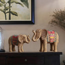 GobekUsa Elephant Resin Handicraft Ornament Hand-painted Braided Decor Statue Simulation Animal