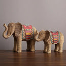GobekUsa Elephant Resin Handicraft Ornament Hand-painted Braided Decor Statue Simulation Animal