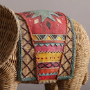 GobekUsa Elephant Resin Handicraft Ornament Hand-painted Braided Decor Statue Simulation Animal