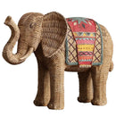 GobekUsa Elephant Resin Handicraft Ornament Hand-painted Braided Decor Statue Simulation Animal