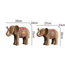 GobekUsa Elephant Resin Handicraft Ornament Hand-painted Braided Decor Statue Simulation Animal