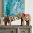 GobekUsa Elephant Resin Handicraft Ornament Hand-painted Braided Decor Statue Simulation Animal