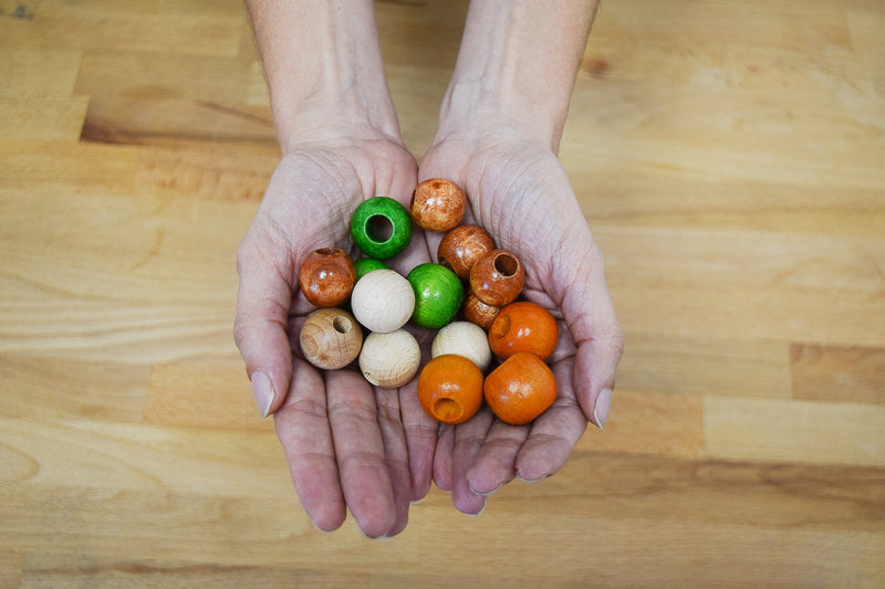 Wood beads balls for macrame, garlands and crafts