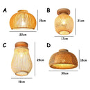 GobekUsa Bamboo Birdcage Ceiling Light: Handwoven Nordic Wood Art Fixture