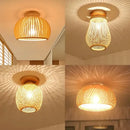 GobekUsa Bamboo Birdcage Ceiling Light: Handwoven Nordic Wood Art Fixture