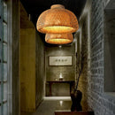 GobekUsa Bamboo Birdcage Ceiling Light: Handwoven Nordic Wood Art Fixture