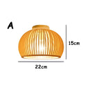GobekUsa Bamboo Birdcage Ceiling Light: Handwoven Nordic Wood Art Fixture