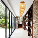 GobekUsa Bamboo Birdcage Ceiling Light: Handwoven Nordic Wood Art Fixture