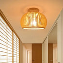 GobekUsa Bamboo Birdcage Ceiling Light: Handwoven Nordic Wood Art Fixture
