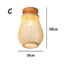 GobekUsa Bamboo Birdcage Ceiling Light: Handwoven Nordic Wood Art Fixture