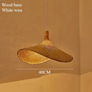 Handwoven Bamboo Straw Hat Pendant Light