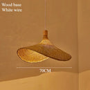 Handwoven Bamboo Straw Hat Pendant Light