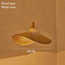 Handwoven Bamboo Straw Hat Pendant Light