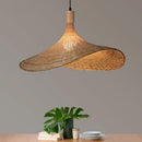Handwoven Bamboo Straw Hat Pendant Light