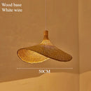 Handwoven Bamboo Straw Hat Pendant Light