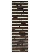 Modern Stripes Pattern Handwoven Brown And Black Leather Area Rug
