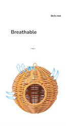 GobekUsa Handwoven Grass Bird Cage Hut for Small Birds