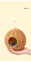 GobekUsa Handwoven Grass Bird Cage Hut for Small Birds