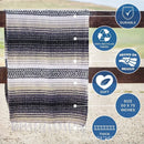 GobekUsa Handwoven Mexican Blanket - Multicolor Geometry Beach Shawl