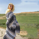 GobekUsa Handwoven Mexican Blanket - Multicolor Geometry Beach Shawl