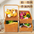 GobekUsa Handwoven Rattan Picnic Basket with Lid and Rectangular Outdoor Storage