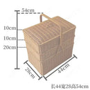 GobekUsa Handwoven Rattan Picnic Basket with Lid and Rectangular Outdoor Storage