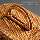 GobekUsa Handwoven Rattan Storage Box Tea Food Container Organizer
