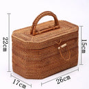 GobekUsa Handwoven Rattan Storage Box Tea Food Container Organizer