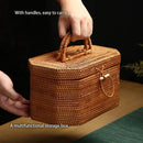 GobekUsa Handwoven Rattan Storage Box Tea Food Container Organizer