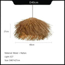 Handwoven Wicker Pendant Light in Natural Straw Shade